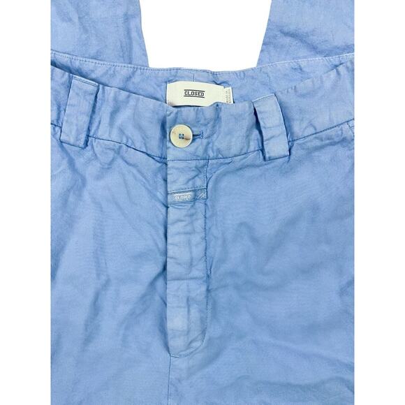 Closed Barton Cotton & Linen Pants In Blue Morning Sky Cropped Wide Leg Size 27 - Picture 4 of 9